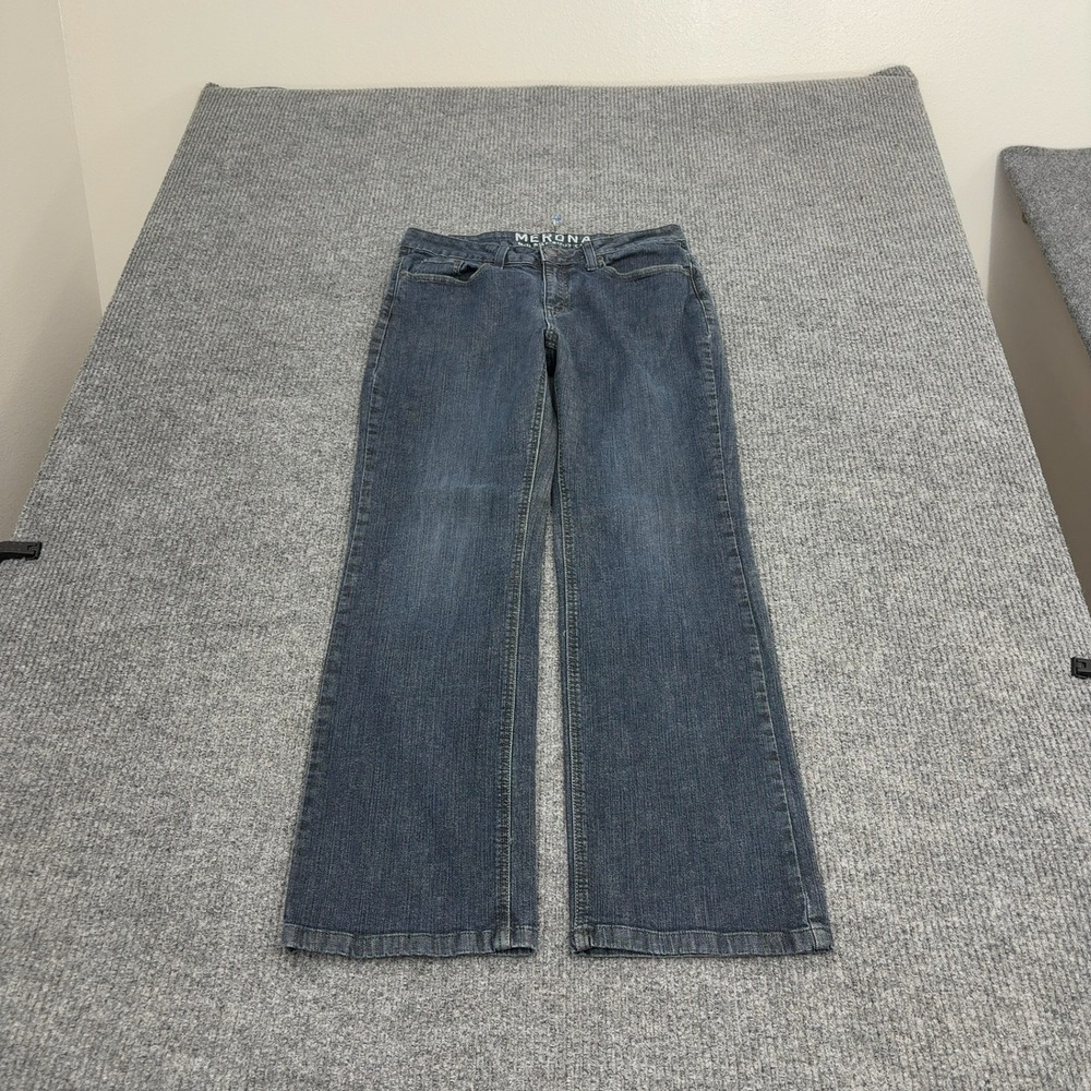 Merona Jeans‎ Women 10R Blue Cotton Spandex Mid Rise Bootcut Casual Classic